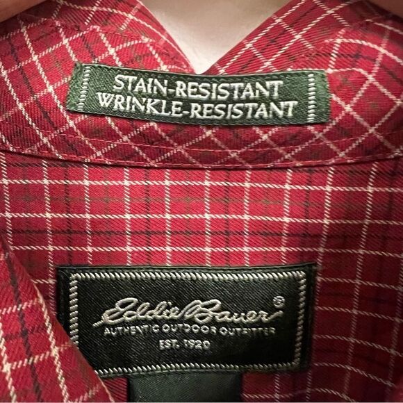 Eddie Bauer rust plaid button down shirt Sz XL - Picture 5 of 6